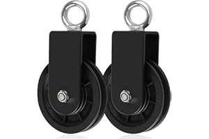 THIREI Seilrolle mit U Haltebügel, 360° Kabel Pulley, 2PCS Block Umlenkrollen,für Schaukelzubehör, Seilzug Fitness, Seilzug Fitness