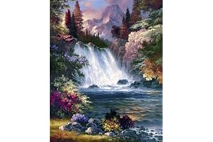 SIAMED Diamond Painting Set 2023 New Diamond, Dipinto con numeri, fai da te, pittura a diamante, immagini artistiche per la decorazione della parete della casa, 40 x 30 cm (cascata)