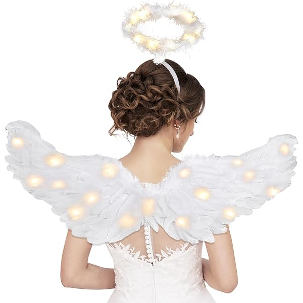Aureola Dell'angelo Bianco,2 Pezzi Aureola Dell'angelo di Alice,Accessori di Halloween,l'accessorio Perfetto per Donne,Uomini e Bambini per Completare un Costume da Angelo,moda da festa