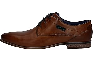 bugatti Mężczyźni Półbuty Biznesowe Wykonane Z Wysokiej Jakości Skóry, Derby O Minimalistycznym DesignieOksford płaski