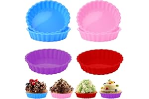 LPAMABA 12 Pz Formine per Muffin Silicone,Teglia per Muffin in Silicone,Formine per Crostatine Piccole,Pirottini per Muffin in Silicone,Pirottini Silicone Forno per Cottura Pane Torta Muffin