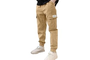 VUNCIO Pantalon Cargo Ado Garçon Taille élastique Large 8-15 Ans Pantalon Ample Enfant Garcon Hiver Pas Cher Confortable Casual Sport Jogging Streetwear Sweatpants