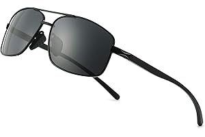 SUNGAIT Ultra Lekkie Prostokątne Spolaryzowane Okulary Przeciwsłoneczne Męskie Ochrona UV400