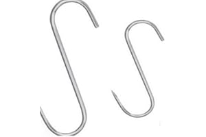 EUROSELL Lot de 10 acier inoxydable viande Crochet 180 mm x 8 mm – Encens Crochets Esses de Boucherie S Crochet en acier inoxydable Crochets metzgerei Boucher Boucher Grand