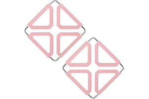 JXPXJMY 2 Pezzi Set di Sottopentole in Silicone con Telaio Pieghevole in Acciaio Inox, Cuscinetti Isolanti Termoresistenti per Pentole Tazze Piatti e Ciotole (Rosa)