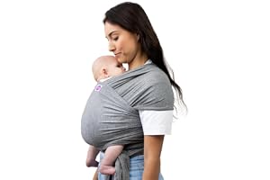Izmi Essential Baby Wrap | Soft Stretch Natural Cotton Material with 2 Hands Free Carrying Positions | UK Hip Healthy Design 