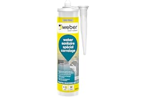 Weber Mastic silicone résistant aux moisissures, gris perle, 300 ml, spécial sanitaire, WEBERSEAL SANITARY