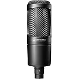 Audio-Technica AT2020 Microfono cardioide a condensatore (connessione XLR) per voce fuori campo, podcasting, streaming e regi