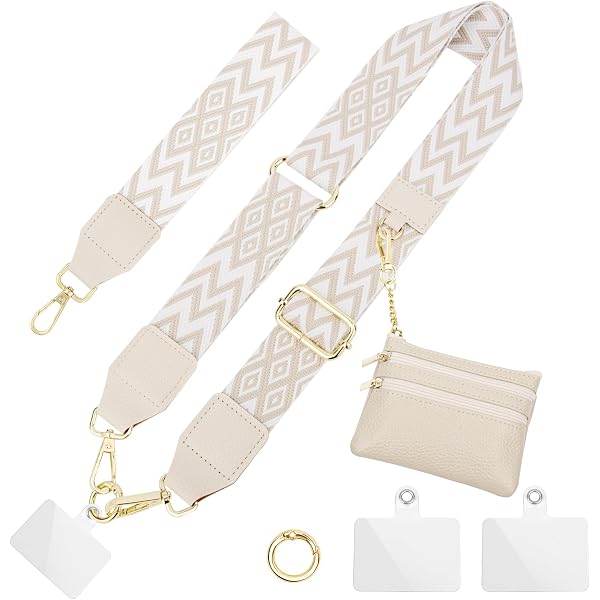 Sangle De Téléphone à Bandoulière Détachable Avec Pochette Zippée - Longueur Réglable 50-74cm, Imprimé Léopard