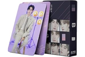 UENXRXE BTS Photocards,Photocards,55 hojas kpop Lomo Card,Bangtan Boys Photo card,Mini Postales,Tarjeta de Felicitación con Caja de Postales,para Fans(10º aniversario)