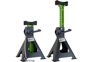 ‎TRUTZHOLM TRUTZHOLM Unterstellbock Achsstützen Abstellbock 2 Stück, 2 Tonnen Traglast pro Stütze (4T pro Paar) Höhe von 280-430 mm mit Einhebelbedienung, 10 stufige Höhenverstellung