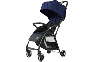 Alivio Lightweight Pushchair, Folding Baby Stroller 0-3 Years, Toddlers Travel Stroller with Mosquito Nets, Shoulder Strap, Anti-Friction & Wheels (Blue)