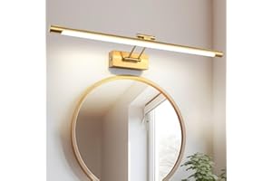 TYhogar LED Specchio Luce Bagno 60cm 12W LED Specchio Bagno Singolo Colore Temperatura Dimming Luce Immagine LED con Testa di Lampada Girevole Specchio Illuminazione Lampada
