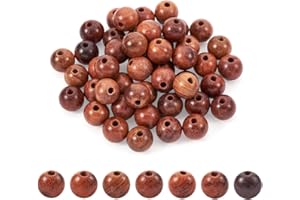 Craftdady 100 cuentas de madera de 10 mm sin teñir, cuentas redondas de madera de Siena, espaciador de madera para manualidades, manualidades, manualidades, manualidades, manualidades, agujero de 1,5
