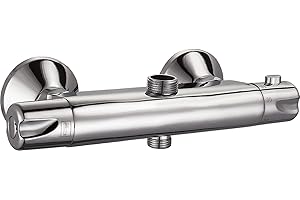Edouard Rousseau - Mitigeur Douche Thermostatique Breva - Raccord Universel, Sécurité Anti-Brûlure - 261 (Longueur) x 535 (Saillie) mm - Chromé