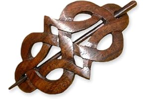 ISLAND PIERCINGS Haarspange Handarbeit aus Holz HS16, Keltisches Design, ca. 11cm, Unisex, 1 Stck