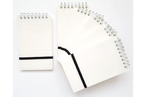 NAYA Notepads 6 Pack Spiral Pocket Notebooks, Wire Bound Flip Witting Note Pad, Small Memo, Jotting, Doodle Pads, Reporter Multipack Notebook Mini. (White - 6 Pack - 76x126mm)
