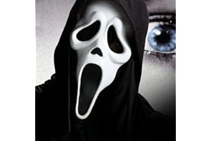 VORAE Halloween Ghostface Maske Geist Scream Maske Latex Adult Ghost Face Mask für Karneval, Fasching, Halloween