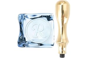 CRASPIRE Lettera R Timbro per Cubetti di Ghiaccio Iniziali Timbro per Marchio di Ghiaccio con Ottone Rimovibile Timbro A Testa in Ottone Sostituzione della Maniglia per Cocktail Whisky Mojito