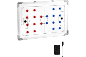 QWORK® Fotbollstaktikbräda, coachingbräda, inklusive tillbehör, 45 x 30 cm