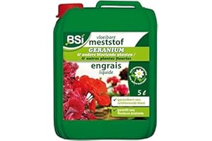 BSI - Engrais - Géranium - Minéral - Liquide - Pour Toutes Les Espèces - Avec Oligo-Eléments - Solubles Dans l'Eau - 5L, Translucide