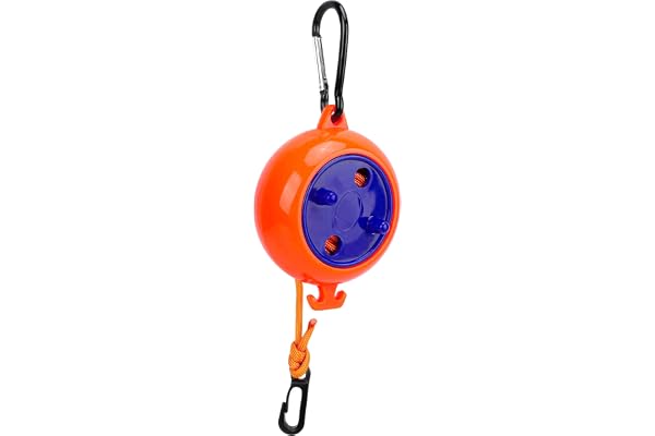 Storite Portable Travel Clothesline Cord, 10 M Elastic Adjustable Retractable Line - Ideal for Outdoor, Indoor, Camping, and Travel - Orange