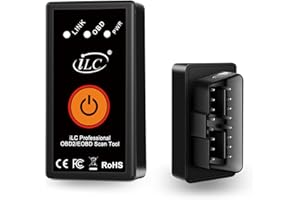 iLC OBD2 Bluetooth Coche Diagnóstico Escáner inalámbrico OBD2 Bluetooth Herramienta OBD Compatible con iPhone iOS, Android & Windows Dispositivo