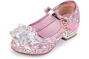 Sangyn Kristall Elsa Schuhe stöckelschuhe glitzerschuhe für mädchen Glitzer Sandalen Pailletten Prinzessin Cosplay Schuhe Hochzeiten Klett Sandalen für Fest Fasching Geburtstag Halloween Party