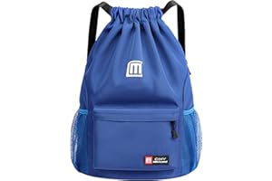 Eucomir Sacca Sportiva Palestra, Sacchetto Sportivo Con Tasche In Rete, Borsa Da Palestra In Nylon Impermeabile Con Coulisse Borsa Da Palestra Con Coulisse Con Cerniera Esterna
