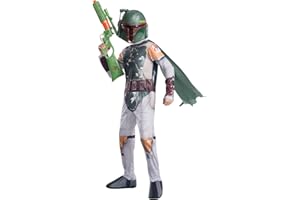 Rubies Kostium Boba Fett dla dzieci, styl 3, rozmiar L, wiek 8-10 lat, wysokość 10 cm, 20 cm - 5 cm, zielony Halloween