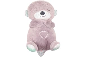 GENÉRICO Juguete de Nutria para bebé, Juguetes para recién Nacidos, Juguetes de Peluche Suaves para bebés con luz y música, muñeco de Dormir de Nutria Suave para Dormir Gris (B)