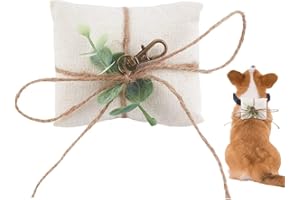 DELORIGIN Ring Carrier Dog Wedding Ring Cushion for Dog Collar Storage of Couple Rings for Engagement, Marriage Proposal, Pet Accessories for Small Dogs, Ceremony, Party