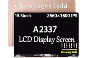 GBOLE A2337 Bildschirm Ersatz Gold für MacBook Air A2337 M1 2020 LCD Display Screen Assembly EMC 3598 MGN63 MGND3LL MGN93 MGNA3 MGN73 MGNE3 (Roségold)