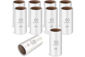 MR HSIUNG & MRS YIN 10 PCS Lint Roller Refill, 600 Sheets clothes roller sticky, Pet Hair Remover for Clothes, 80 Meters Pre-Cut Clothes Cleaner Roller, Extra Sticky Lint Remover Brush, Removes Lindt