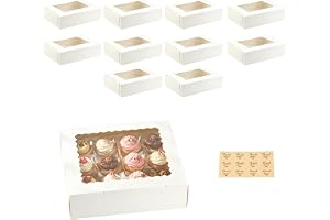 MYHongLe 10 st. cupcake-transportlåda, muffinstransportlåda med 12 hål