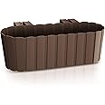 Prosperplast Boardee Hook Flower Box Balcony Flower Pot Planter 4.9 L 383 x 212 x 130 mm (Brown)