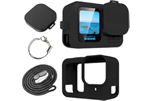NHQZ G0Pro Custodia Protettiva in Silicone,Antipolvere,Antigoccia,Adatto per Accessori G0Pro G0Pro HERO Serie,13/12/11/10/9,Perfettamente Compatibile con L'originale -(Nero)