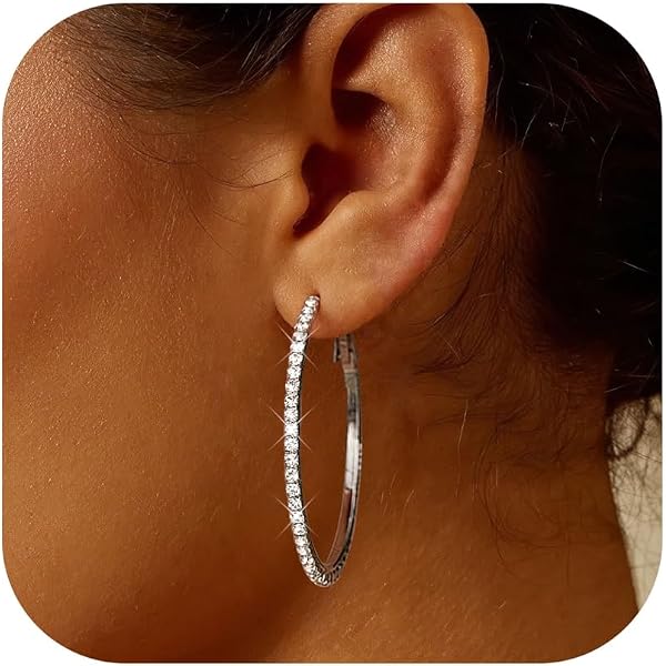 Orecchini A Cerchio Grandi In Argento 925 – 50 Mm – Placcato Oro Rosa – Ipoallergenici – Deyanse PCEK001b