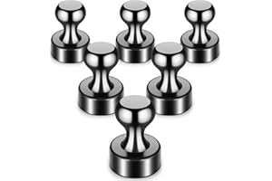 VNDUEEY Magnets, Fridge Magnets, 6 Pack Neodymium Magnets, 12 X 16 mm Strong Magnet, Small Magnets, Whiteboard Magnets, Magnets for Crafts, Magnets for Whiteboard, Fridge, Rare Earth Magnet, Black