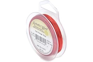 Artistic Wire Tarnish Resistant Colored Copper Craft Wire, Red, 20 Gauge / 15 yd