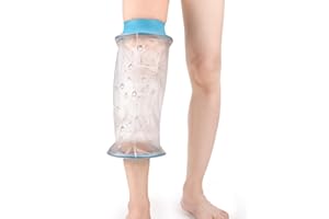 Fasola Knee Cast Cover for Shower, Watertight Reusable Cast Protector for Adult Leg, Knee, Waterproof Knee Protector Keep Bandage/Cast/Dressing Dry