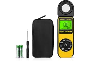 Lichtmesser Pflanzen Luxmeter, Kethvoz Belichtungsmesser Lumen Meter Messen Light 0,1~400.000 Lux mit Datenaufzeichnung, 270º Gedrehtem Lichtmessgerät, LED Fotografie messgerät KE-881D