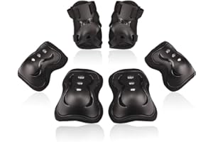 BOSONER Knee Pad for Kids 6 In 1 Knee and Elbow Pads for Children, Protective Gear Set with Wrist Guards, Kids Knee Pads for Skating