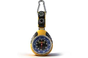 Barometer höjdmätare analog, 4-i-1 minikompass utomhus med barometer, altimeter, termometer, batterifri höjdmätare, kompass nyckelring för utomhusbruk, klättring, camping, vandring