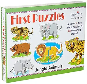 Creatives First Puzzles - Jungle Animals (6 pieces,Multi-Colour)