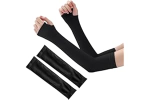 Lyqaq 2 Pairs Arm Sleeves for Men & Women - UV Protection Cooling Compression Sleeve Arm Covers, Arm Protection Sleeves for Driving, Golf, Fishing, Cycling