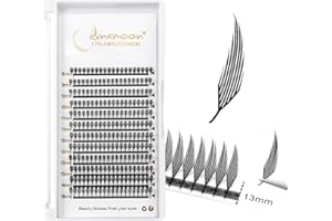 Lunamoon Extension Cils 3D Cils Russe Volume Cils Manga Eye Effet Premade Fans Eyelash Extensions de Cils pour le Cosplay (Leaf-0.07-D-Mix8-15)