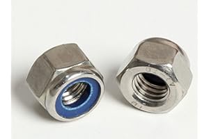 PD® Dadi Autobloccanti M8 (DIN 982 / ISO 7040) | Dadi di Bloccaggio in Acciaio Inox A2 V2A | Esagonali Con Parte di Bloccaggio in Plastica | Set di Arresto | 10 Pezzi