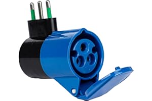 FANTON 78000-E Adattatore industriale, spina italiana 2P+T 16A, presa 2P+T 16A 200-250V 6h IP44