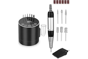 PERMUST Fresa per Unghie Professionale, Lima per Unghie Elettrica 35000RPM, Set Manicure Elettrico con Pedale e 6 Fresa, Macchina per Unghie Acriliche Gel, Nail Drill, Manicure e Pedicure Elettrico
